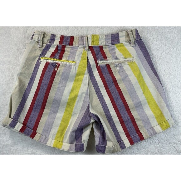 Chino by Anthropologie Shorts Womens Sz 25 Striped Relaxed Preppy Breathable - Picture 7 of 12